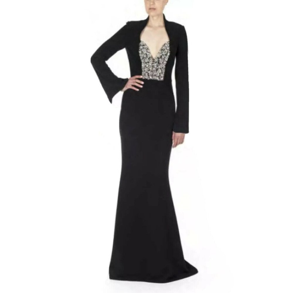 Badgley Mischka Black Embellished Bodice Gown 4